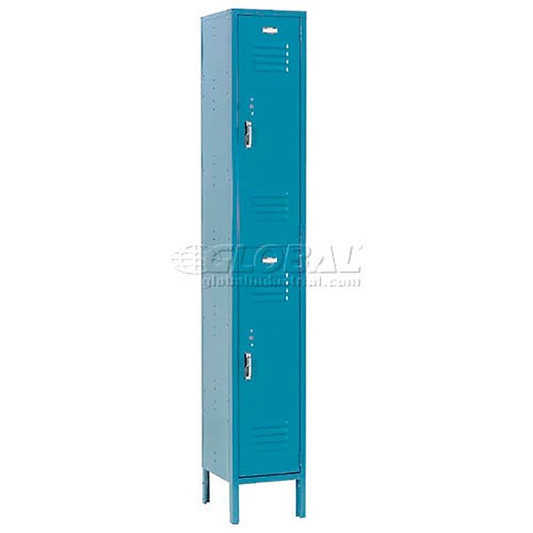 Global Industrial 2-Tier 2 Door Locker, 12Wx12Dx36H, Blue, Assembled 652174BL